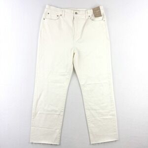 Madewell The 90s Straight Raw Crop Jeans Size 31 Womens Tile White High Rise